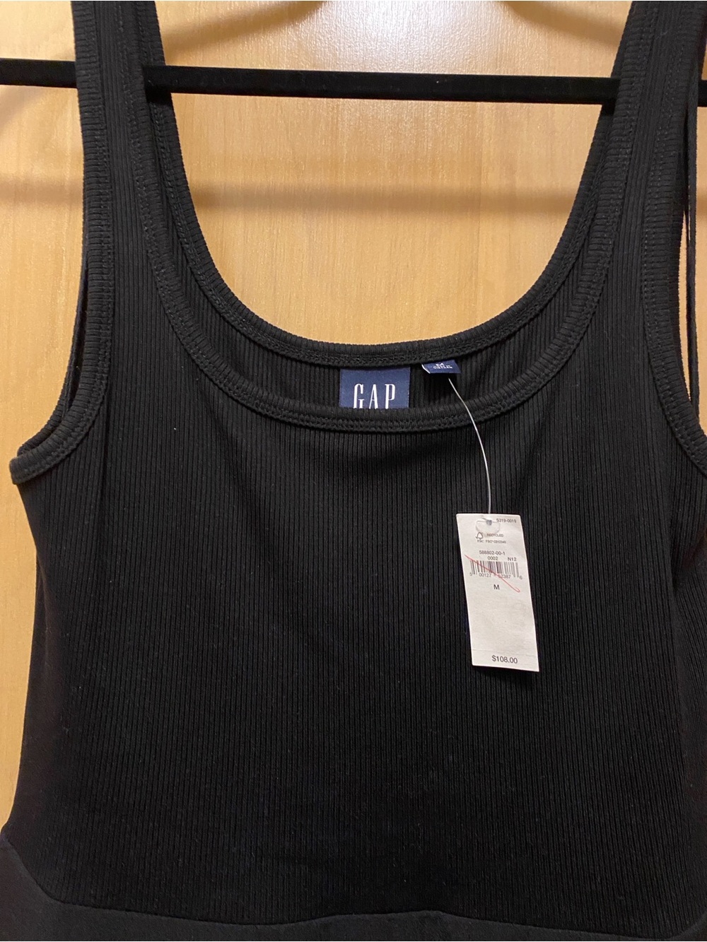 GAP Black Ribbed Scoop Neck Tank wide leg jumpsuit